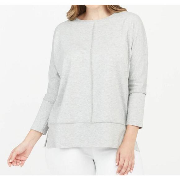 SPANX Perfect Length Dolman Sleeve Top Seamed Tunic Heather Gray Cozy Lounge S - Picture 1 of 8